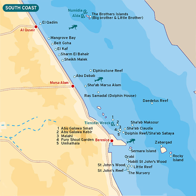 Map of Red Sea dive sites